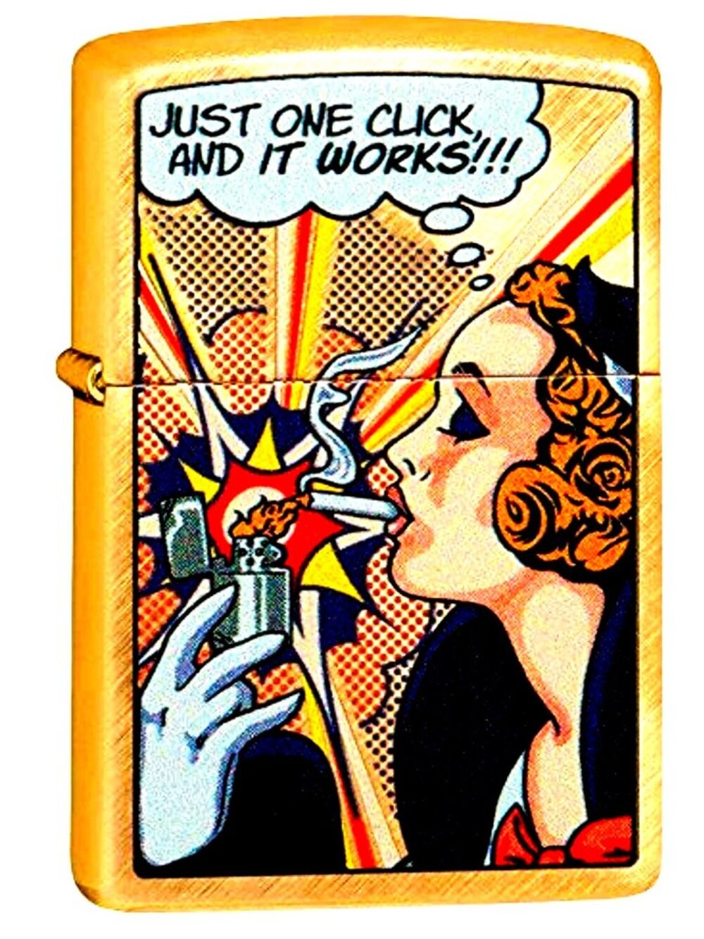 Windy Pool Girl Brass Pop Art Design ZIPPO LIGHTER